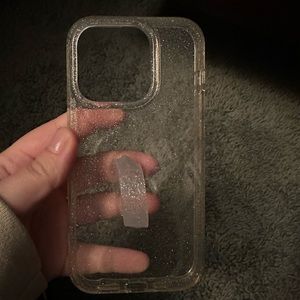 iPhone 14 Pro clear sparkle loopy case